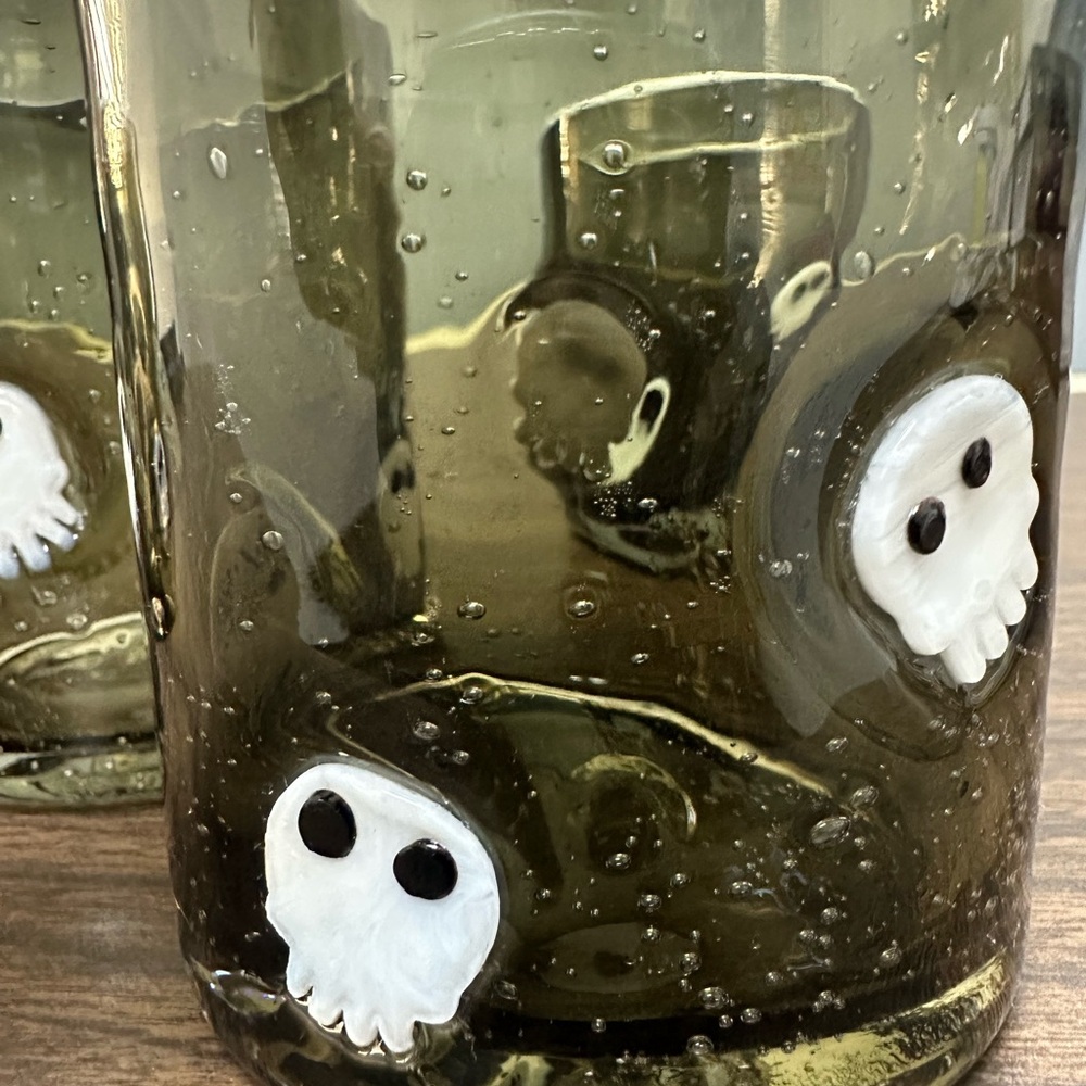 Pottery Barn Scary Squad Set 4 Skull Icon Drinking Glasses Tumblers Halloween - Picture 8 of 16